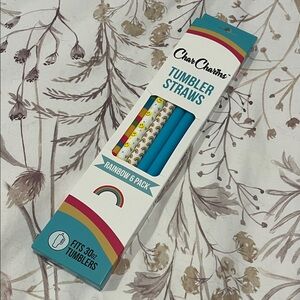 CharCharm Rainbow Multipack Tumbler Straws 6-Pack